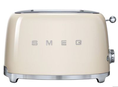 Grille-pain SMEG 2 tranches année '50 crème - Centrage automatique et 6 niveaux de brunissement