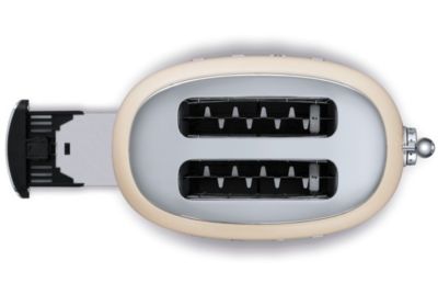 Grille-pain SMEG 2 tranches année '50 crème - Centrage automatique et 6 niveaux de brunissement