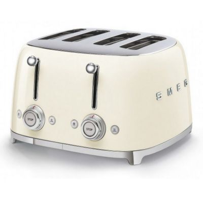 Grille-pain SMEG 4 tranches Années 50 - 2000W B Crème TSF03CREU