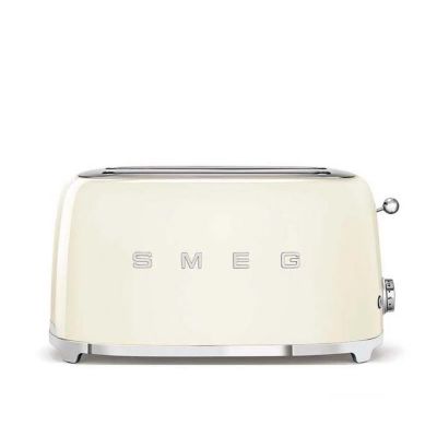 Grille-pain SMEG 4 tranches Crème - TSF02CREU - 6 niveaux de brunissement - programmes préréglés
