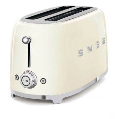 Grille-pain SMEG 4 tranches Crème - TSF02CREU - 6 niveaux de brunissement - programmes préréglés