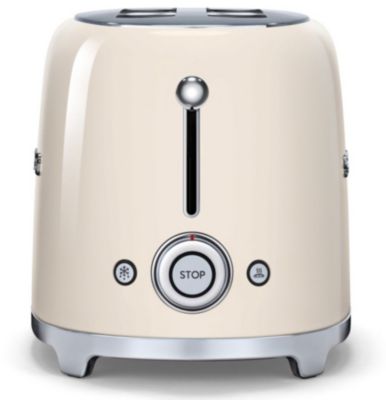 Grille-pain SMEG 4 tranches Crème - TSF02CREU - 6 niveaux de brunissement - programmes préréglés