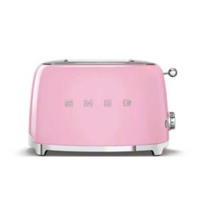 Grille-pain SMEG TSF01PKEU Rose - 2 fentes extra-large - Tiroir ramasse-miettes amovible