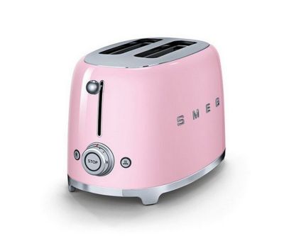 Grille-pain SMEG TSF01PKEU Rose - 2 fentes extra-large - Tiroir ramasse-miettes amovible