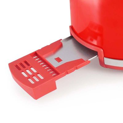Grille Pain Style Rétro Double Fentes Retro Toast Rouge Kitchencook