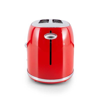 Grille Pain Style Rétro Double Fentes Retro Toast Rouge Kitchencook