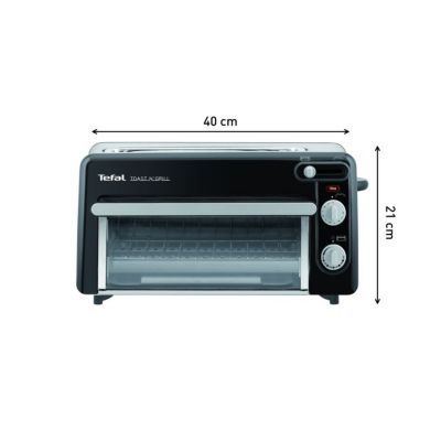 Grille-pains 2 fentes 2en1 1300w noir Tefal TL600830 toast n'grill