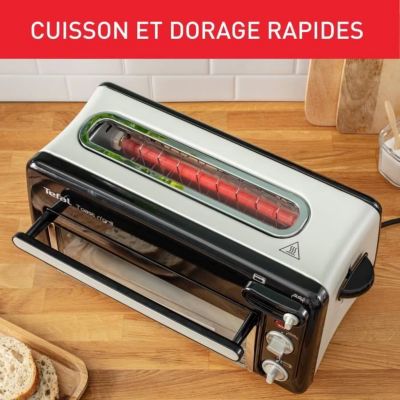 Grille-pains 2 fentes 2en1 1300w noir Tefal TL600830 toast n'grill