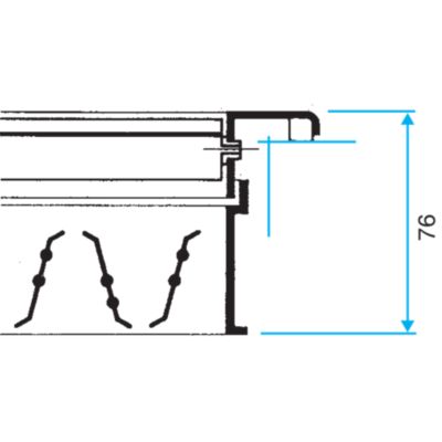 Grille simple déflexion de reprise en aluminium SC 101 par clips 500x150 - ALDES - 11050386