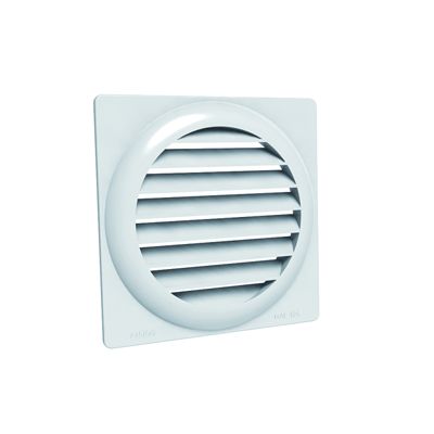 Grille ventilation de façade plastique blanc à auvents ANJOS GAE - Diamètre (mm) 160