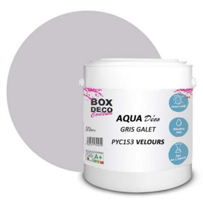 Gris Galet Peinture murale acrylique aspect velours Aqua Déco - 2,5L