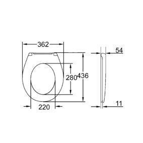 Grohe Bau Ceramic Siège abattant WC, blanc (39493000)