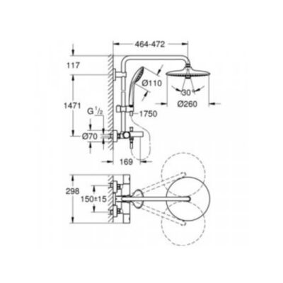 GROHE Colonne bain douche Euphoria System 260