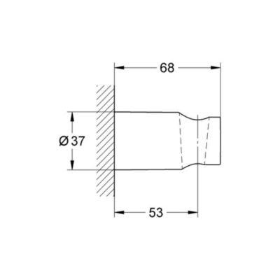 GROHE Douchette 1 jet Vitalio Get Stick chromé avec flexible 175 et support rond