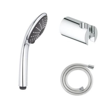 GROHE Douchette 3 jets Vitalio Joy 110 Massage chromé avec flexible 150 et support rond