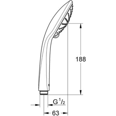 GROHE Douchette 3 jets Vitalio Joy 110 Massage chromé avec flexible 150 et support rond