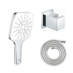 GROHE Douchette 3 jets Vitalio Smartactive chrome carré avec flexible 200 et support carré