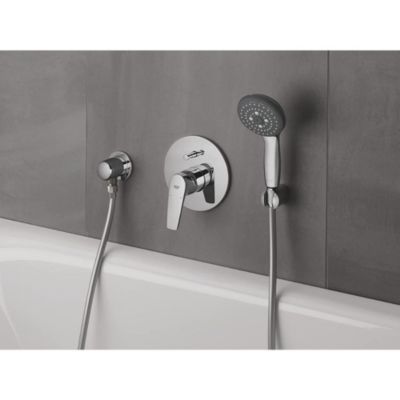 GROHE Douchette 3 jets Vitalio Start 100 chromé avec flexible 150 et support rond