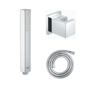 GROHE Douchette Vitalio Joy Cube avec flexible Twistfree VitalioFlex Comfort 1750 chromé + support mural cube Euphoria