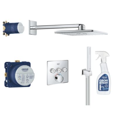 GROHE Ensemble douche encastrable SmartControl avec nettoyant robinetterie GrohClean