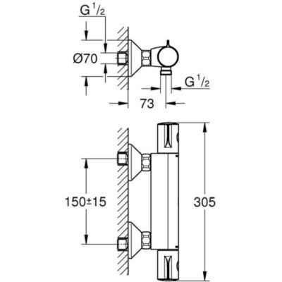 GROHE Grohtherm 800 Mitigeur thermostatique Douche mural 34562000