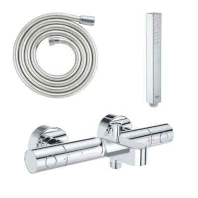 GROHE Mitigeur bain douche Precision Get avec douchette 1jet Vitalio Joy Cube et flexible 200cm