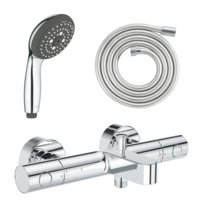 GROHE Mitigeur bain douche Precision Get avec douchette 3jets Vitalio Start 100 et flexible 200cm