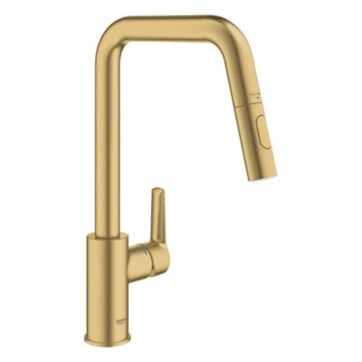GROHE Mitigeur de cuisine monocommande avec douchette Start - Cool Sunrise brossé