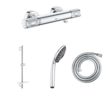 GROHE Mitigeur de douche Precision Feel avec douchette 3jets Vitalio Joy 110 Massage, barre de douche et flexible 175cm