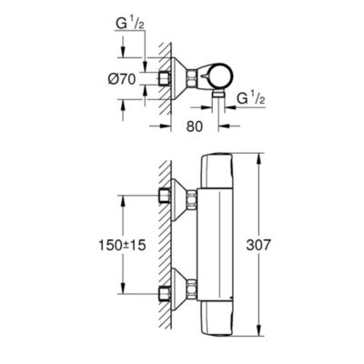 GROHE Mitigeur de douche Precision Trend avec colonne