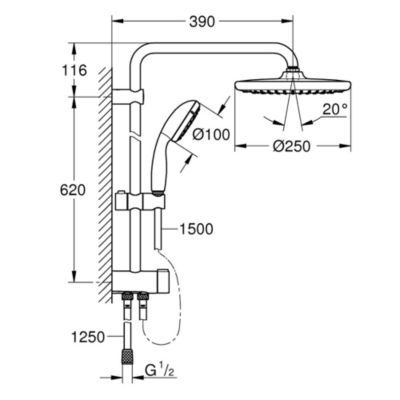 GROHE Mitigeur de douche Precision Trend avec colonne