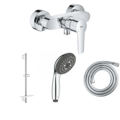 GROHE Mitigeur de douche Start 2021 chrome avec douchette 3jets Vitalio Start 100, barre de douche et flexible 175cm