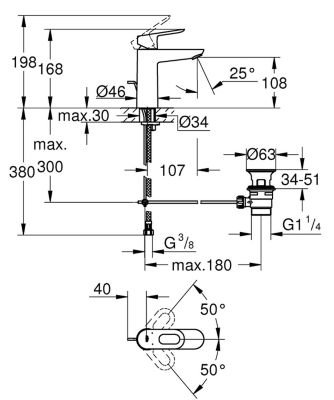 GROHE Mitigeur lavabo BauLoop Taille M