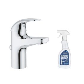 GROHE Mitigeur Start Curve taille S Chromé + nettoyant robinetterie GrohClean