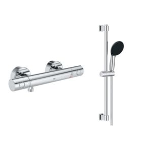 Grohe - Mitigeur thermostatique douche Grohtherm 800 + barre de douche + porte savon + douchette Tempesta