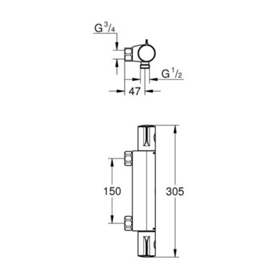 GROHE Mitigeur thermostatique Douche GROTHERM 800 Chromé 34561000