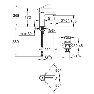 GROHE PLUS Mitigeur monocommande Lavabo taille S, Chromé (33163003)