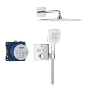 Grohe Precision SmartControl Set de douche encastrée façade thermostatique + Douche de tête + Douchette 3 jets, chrome (G34876000)