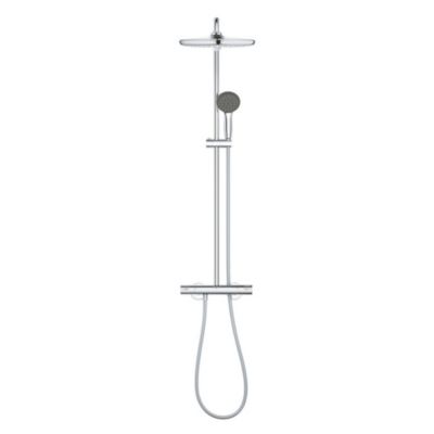 Grohe Quickfix Colonne de douche thermostatique XXL Round 250 + Douchette 2 jets, Chrome (26816022)