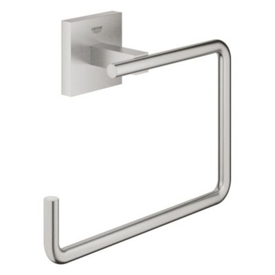 GROHE QuickFix - Start Cube - Anneau porte-serviette - Finition Supersteel 40975DC0 (à visser ou à coller)