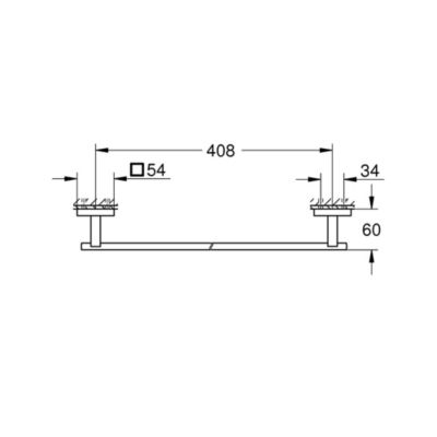 GROHE QuickFix - Start Cube - Barre porte-serviettes 450 mm - Finition Chromée 40987000 (à visser ou à coller)