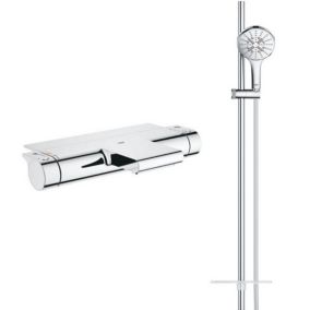 Grohe - Robinet bain thermostatique avec tablette Grohtherm + Ensemble de douche Rainshower