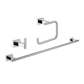 GROHE - Set d'accessoires Eessentials Cube, 40777001, chrome