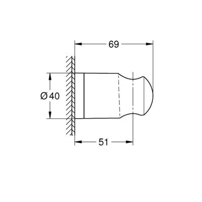 GROHE Support mural Vitalio Universal gris chromé