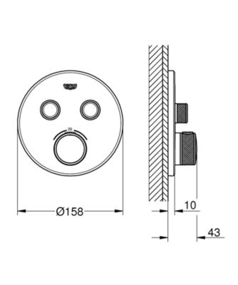 GROHE Thermostatique pour installation encastrée 2 sorties Supersteel 29119DC0