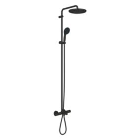 Grohe Vitalio Start System 250 colonne de douche thermostatique bain/douche + douche de tête + douchette à main, noir mat