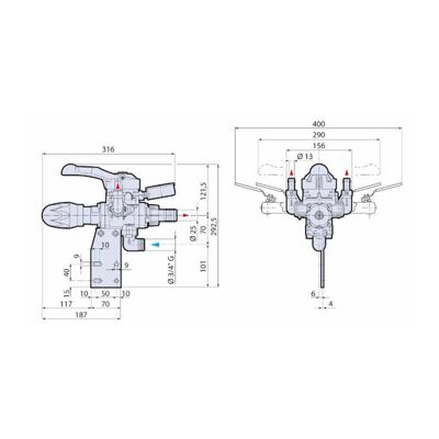 Groupe de commande 2 voies BYMATIC 50 Annovi Reverberi