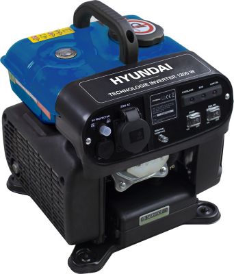 Groupe électrogène 1000 W - carburant SP95 et SP98 - autonomie 5,5 h - L.31,5 x l.29 x H.38 cm - Hyundai HG1600i-A