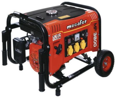 Groupe électrogène 3000 W - carburant SP95 et SP98 - autonomie 10 h - L.60 x l.45 x H.45 cm - Mecafer MF3800