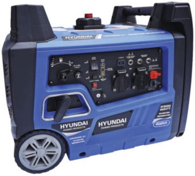 Groupe électrogène 3100 W - carburant SP95 et SP98 - autonomie 8 h - L.61,5 x l.47 x H.50 cm - Hyundai HG4000I-A2